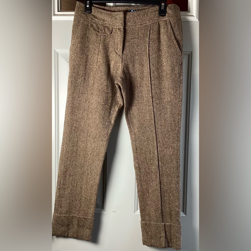 VENUS Wool Blend Tweed Cuffed Trousers Old Money · Academia · Tailored Fall Pan6
